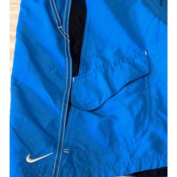 Nike Mens Swim Trunk Shorts 2XL Mesh Lined Royal Blue XXL GUC Pocket Drawstring - Picture 2 of 4